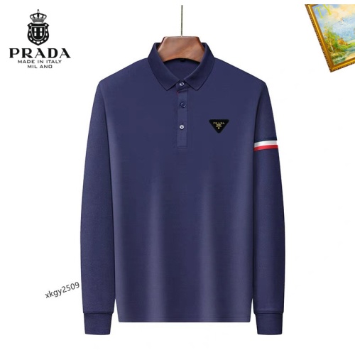 Prada T-Shirts Long Sleeved For Men #1247057 $40.00 USD, Wholesale Replica Prada T-Shirts