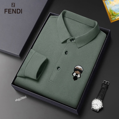 Fendi T-Shirts Long Sleeved For Men #1247073 $40.00 USD, Wholesale Replica Fendi T-Shirts