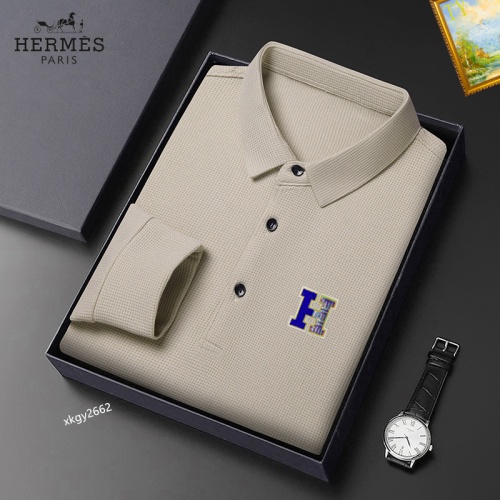 Hermes T-Shirts Long Sleeved For Men #1247106 $40.00 USD, Wholesale Replica Hermes T-Shirts