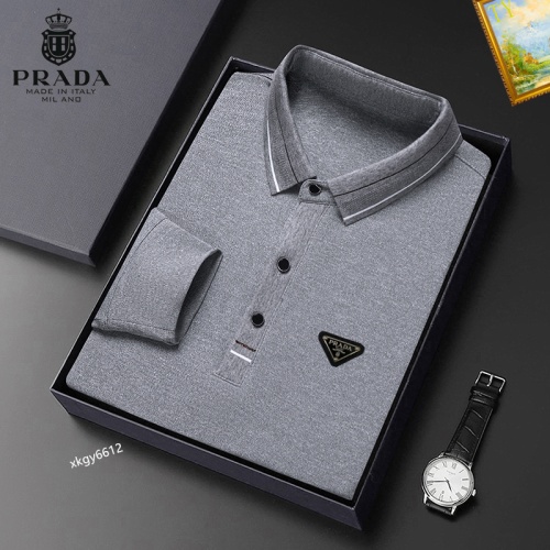 Prada T-Shirts Long Sleeved For Men #1247116 $40.00 USD, Wholesale Replica Prada T-Shirts