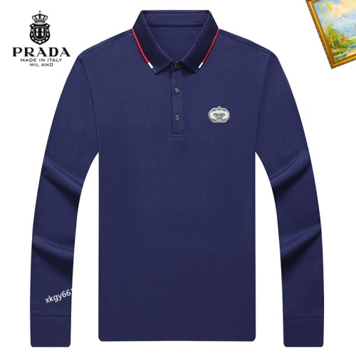 Prada T-Shirts Long Sleeved For Men #1247146 $40.00 USD, Wholesale Replica Prada T-Shirts