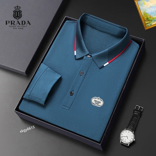 Prada T-Shirts Long Sleeved For Men #1247147 $40.00 USD, Wholesale Replica Prada T-Shirts