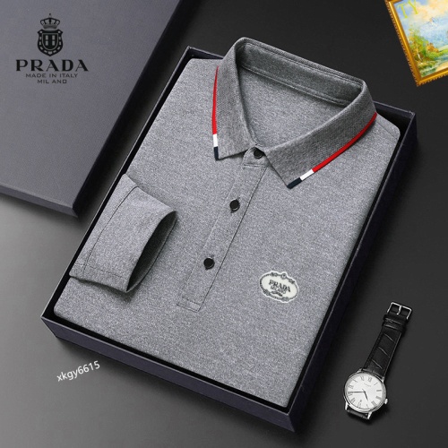 Prada T-Shirts Long Sleeved For Men #1247150 $40.00 USD, Wholesale Replica Prada T-Shirts