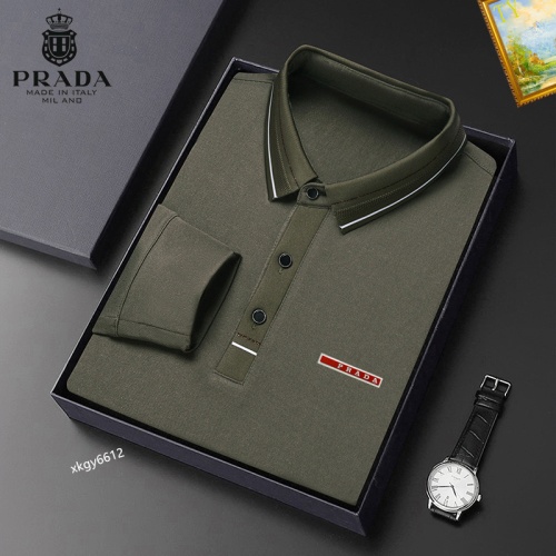 Prada T-Shirts Long Sleeved For Men #1247166 $40.00 USD, Wholesale Replica Prada T-Shirts