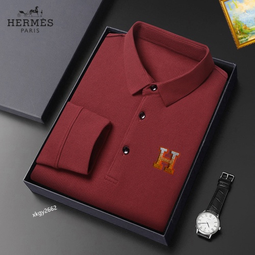 Hermes T-Shirts Long Sleeved For Men #1247174 $40.00 USD, Wholesale Replica Hermes T-Shirts