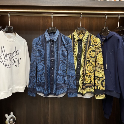 Replica Versace Shirts Long Sleeved For Men #1247199 $85.00 USD for Wholesale