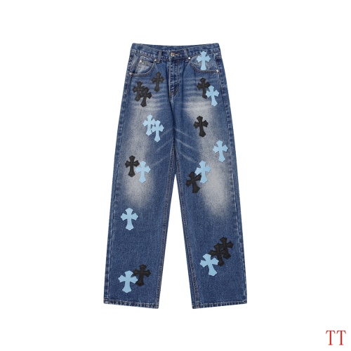 Replica Chrome Hearts Jeans For Men #1247845 $56.00 USD for Wholesale