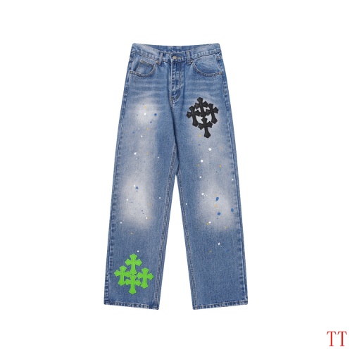 Replica Chrome Hearts Jeans For Men #1247853 $60.00 USD for Wholesale