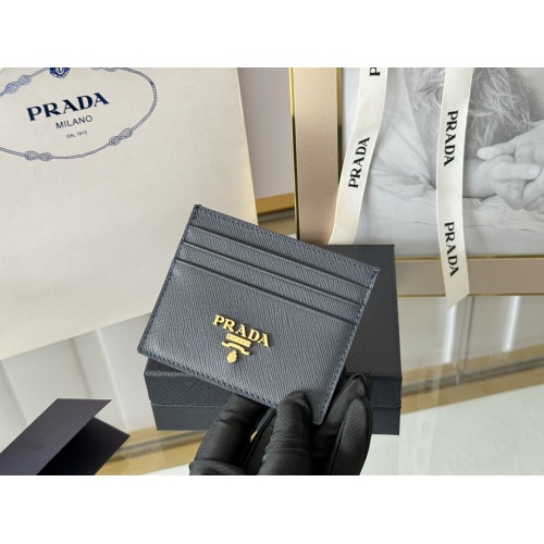 Prada Card Case In Navy For Women #1248544 $52.00 USD, Wholesale Replica Prada Wallets