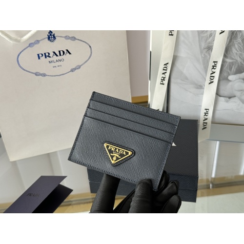 Prada Card Case In Navy #1248549 $52.00 USD, Wholesale Replica Prada Wallets