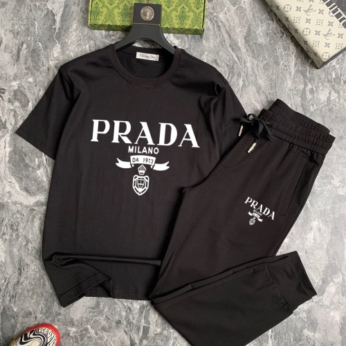 Prada Tracksuits Short Sleeved For Men #1249646 $64.00 USD, Wholesale Replica Prada Tracksuits