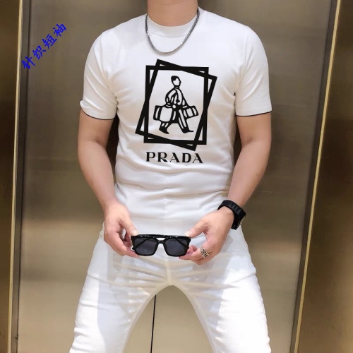 Prada T-Shirts Short Sleeved For Men #1251234 $45.00 USD, Wholesale Replica Prada T-Shirts