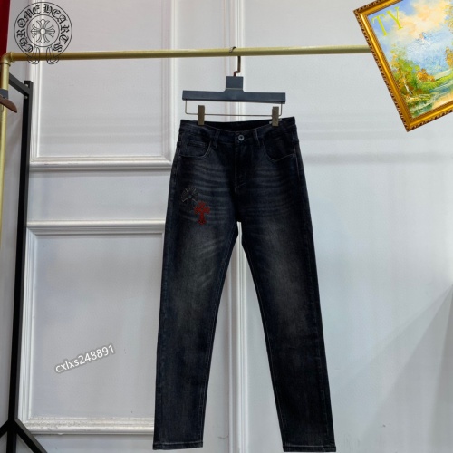 Replica Chrome Hearts Jeans For Men #1251285 $48.00 USD for Wholesale