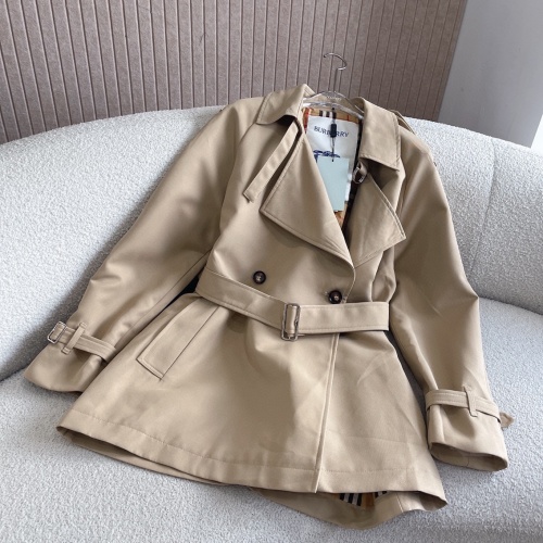 Replica Burberry Trench Coat Long Sleeved For Women #1251437 $105.00 USD for Wholesale