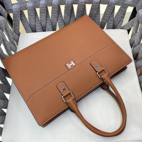 Replica Hermes AAA Man Handbags #1253255 $160.00 USD for Wholesale