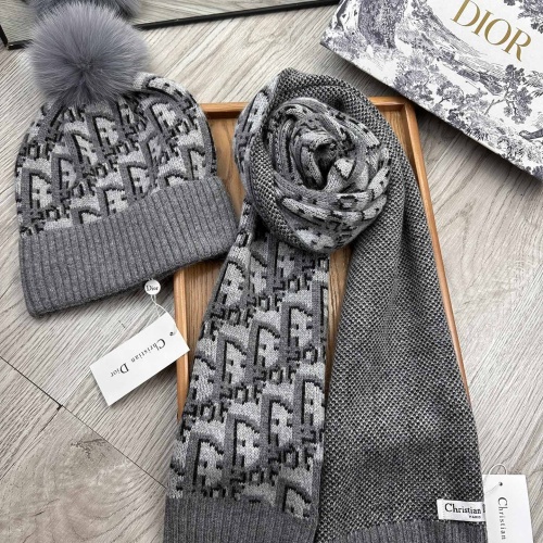 Replica Christian Dior Hat and Scarf Set #1255424 $60.00 USD for Wholesale