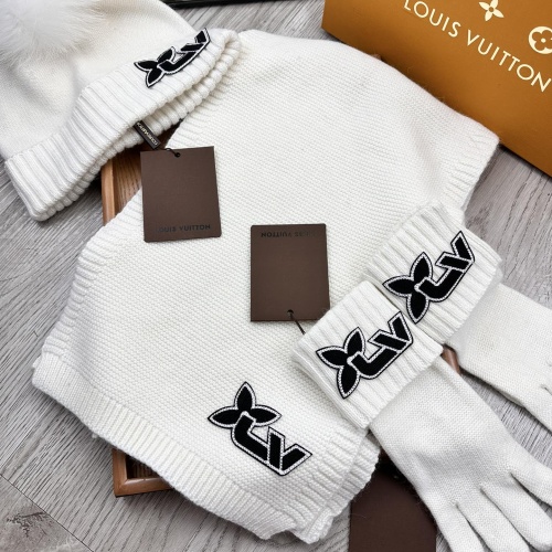 Louis Vuitton LV Hat and Scarf and Glove Set #1255527 $76.00 USD, Wholesale Replica Louis Vuitton LV Hat and Scarf and Glove Set