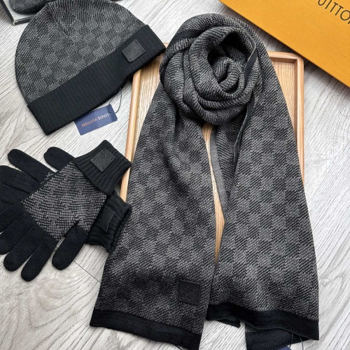 Louis Vuitton LV Hat and Scarf and Glove Set #1255534 $76.00 USD, Wholesale Replica Louis Vuitton LV Hat and Scarf and Glove Set