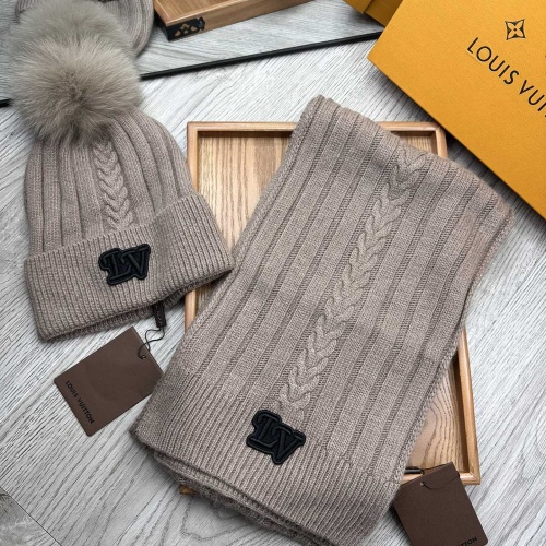 Louis Vuitton LV Hat and Scarf Set #1255541 $60.00 USD, Wholesale Replica Louis Vuitton LV Hat and Scarf and Glove Set