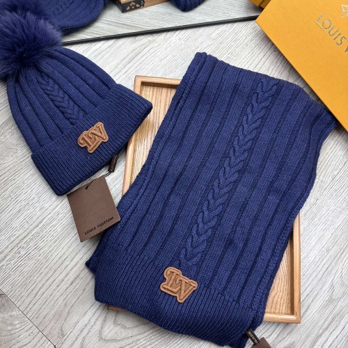 Louis Vuitton LV Hat and Scarf Set #1255542 $60.00 USD, Wholesale Replica Louis Vuitton LV Hat and Scarf and Glove Set