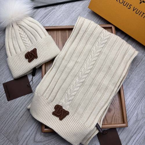 Louis Vuitton LV Hat and Scarf Set #1255543 $60.00 USD, Wholesale Replica Louis Vuitton LV Hat and Scarf and Glove Set