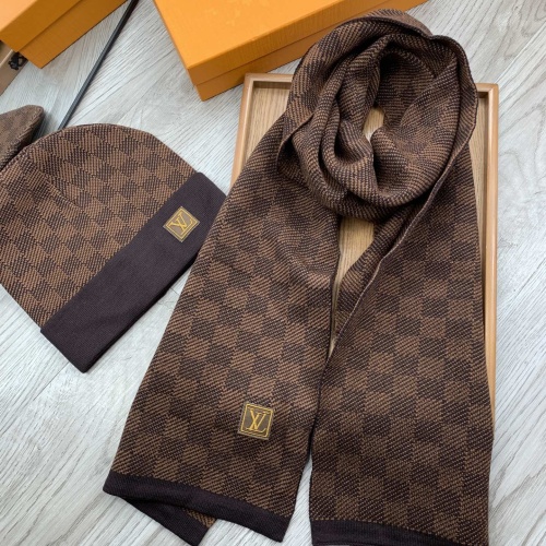 Louis Vuitton LV Hat and Scarf Set #1255555 $52.00 USD, Wholesale Replica Louis Vuitton LV Hat and Scarf and Glove Set