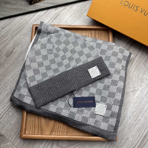 Louis Vuitton LV Hat and Scarf Set #1255559 $52.00 USD, Wholesale Replica Louis Vuitton LV Hat and Scarf and Glove Set