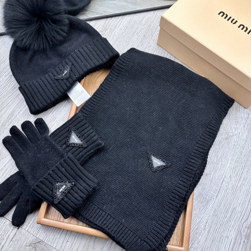 MIU MIU Hat and Scarf and Glove Set #1255573 $76.00 USD, Wholesale Replica MIU MIU Hat and Scarf and Glove Set