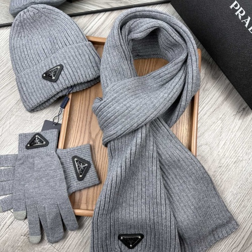 Prada Hat and Scarf and Glove Set #1255630 $52.00 USD, Wholesale Replica Prada Hat and Scarf and Glove Set