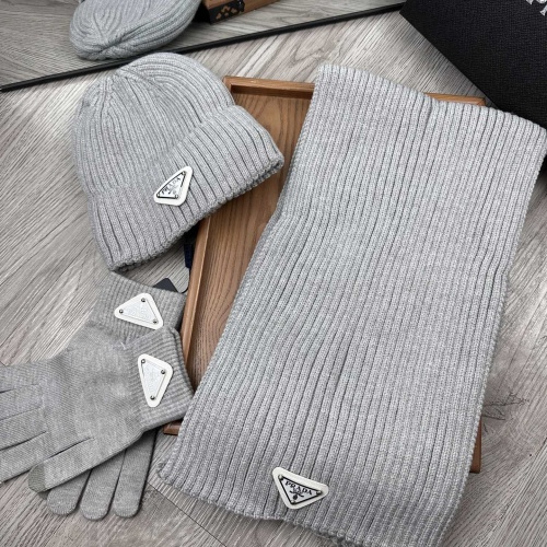 Prada Hat and Scarf and Glove Set #1255635 $48.00 USD, Wholesale Replica Prada Hat and Scarf and Glove Set