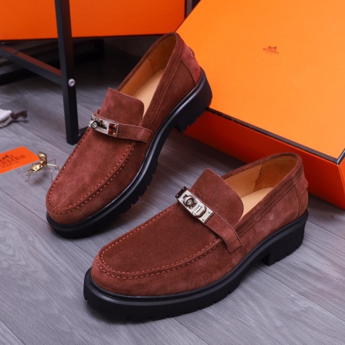 Hermes Leather Shoes For Men #1255708 $115.00 USD, Wholesale Replica Hermes Leather Shoes