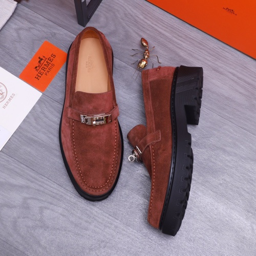 Replica Hermes Leather Shoes For Men #1255708 $115.00 USD for Wholesale