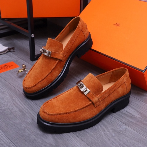 Hermes Leather Shoes For Men #1255709 $115.00 USD, Wholesale Replica Hermes Leather Shoes