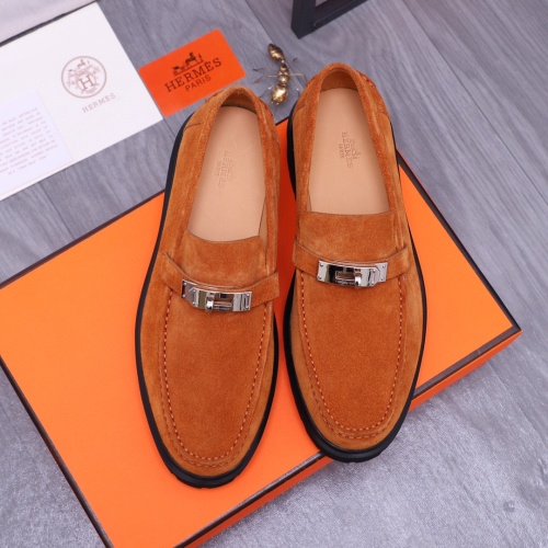 Replica Hermes Leather Shoes For Men #1255709 $115.00 USD for Wholesale