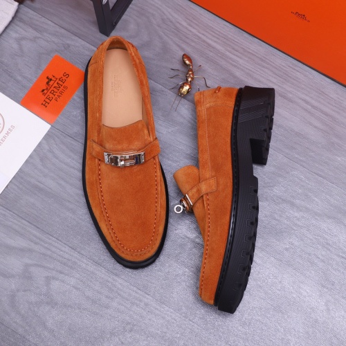 Replica Hermes Leather Shoes For Men #1255709 $115.00 USD for Wholesale