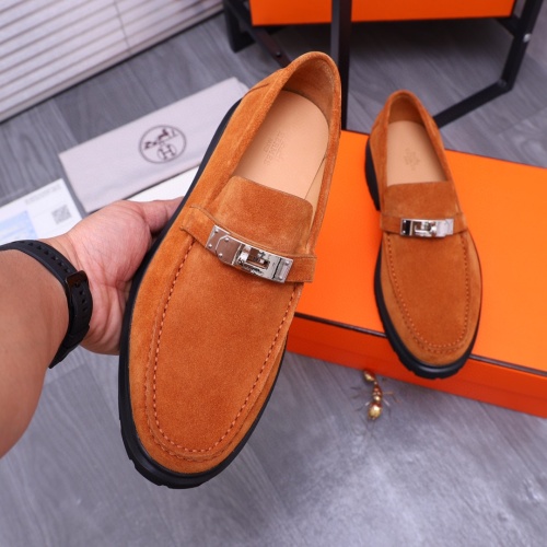 Replica Hermes Leather Shoes For Men #1255709 $115.00 USD for Wholesale