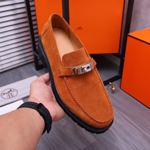 Replica Hermes Leather Shoes For Men #1255709 $115.00 USD for Wholesale