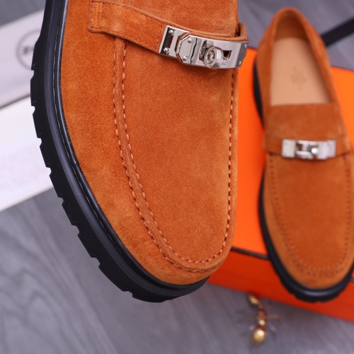 Replica Hermes Leather Shoes For Men #1255709 $115.00 USD for Wholesale