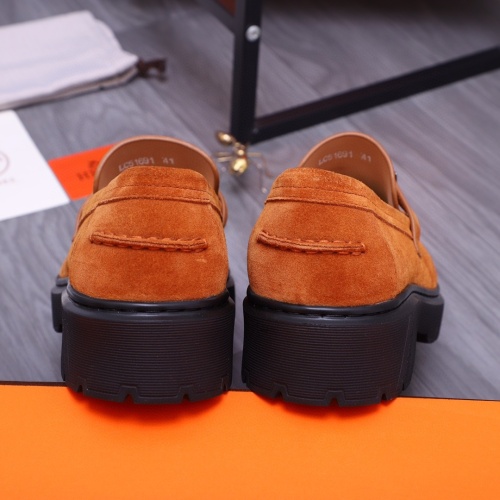 Replica Hermes Leather Shoes For Men #1255709 $115.00 USD for Wholesale