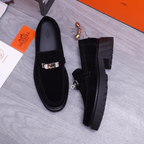 Replica Hermes Leather Shoes For Men #1255710 $115.00 USD for Wholesale