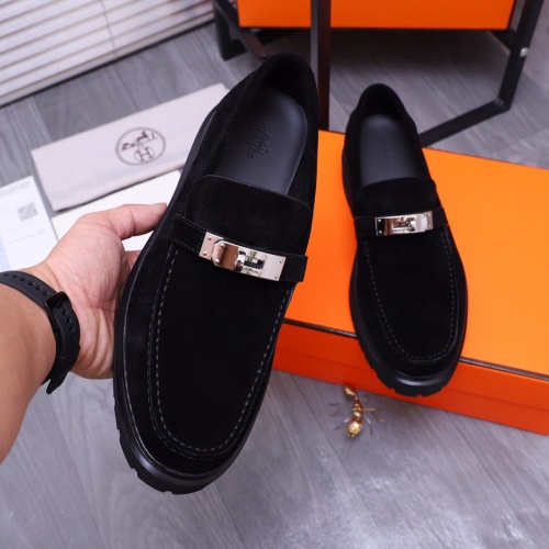 Replica Hermes Leather Shoes For Men #1255710 $115.00 USD for Wholesale