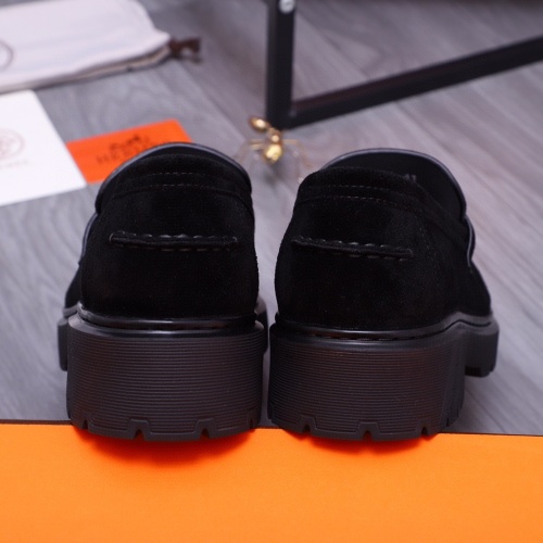 Replica Hermes Leather Shoes For Men #1255710 $115.00 USD for Wholesale