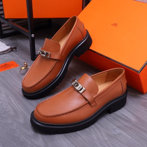 Hermes Leather Shoes For Men #1255713 $115.00 USD, Wholesale Replica Hermes Leather Shoes