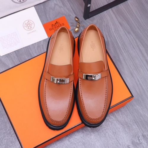 Replica Hermes Leather Shoes For Men #1255713 $115.00 USD for Wholesale