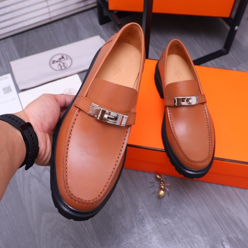 Replica Hermes Leather Shoes For Men #1255713 $115.00 USD for Wholesale