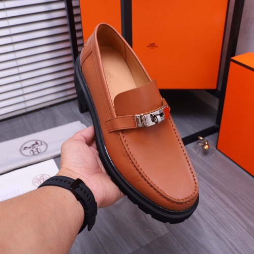 Replica Hermes Leather Shoes For Men #1255713 $115.00 USD for Wholesale