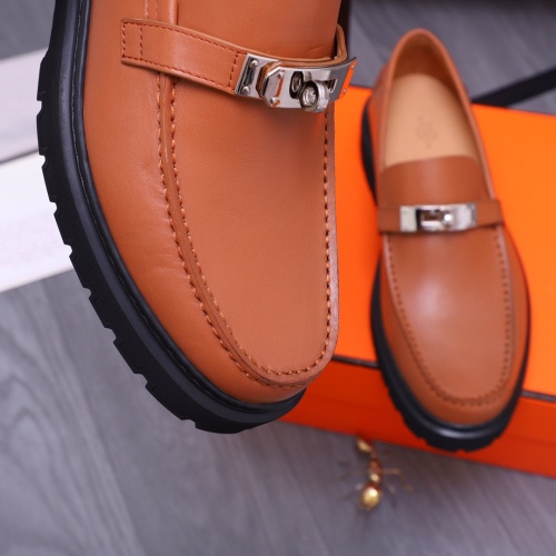 Replica Hermes Leather Shoes For Men #1255713 $115.00 USD for Wholesale