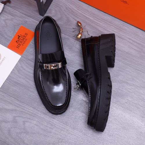 Replica Hermes Leather Shoes For Men #1255715 $115.00 USD for Wholesale