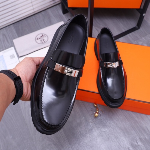 Replica Hermes Leather Shoes For Men #1255715 $115.00 USD for Wholesale