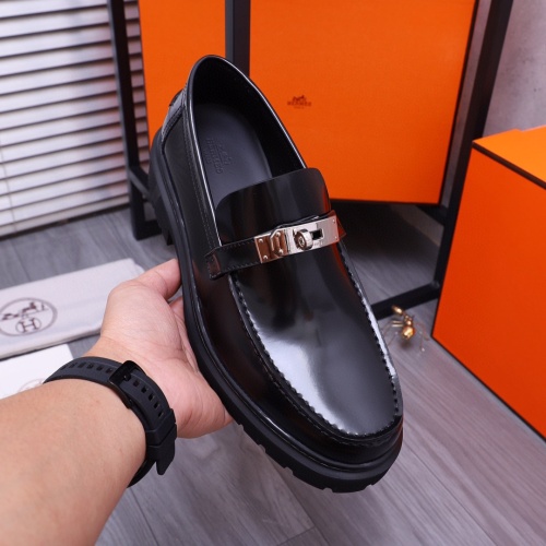 Replica Hermes Leather Shoes For Men #1255715 $115.00 USD for Wholesale